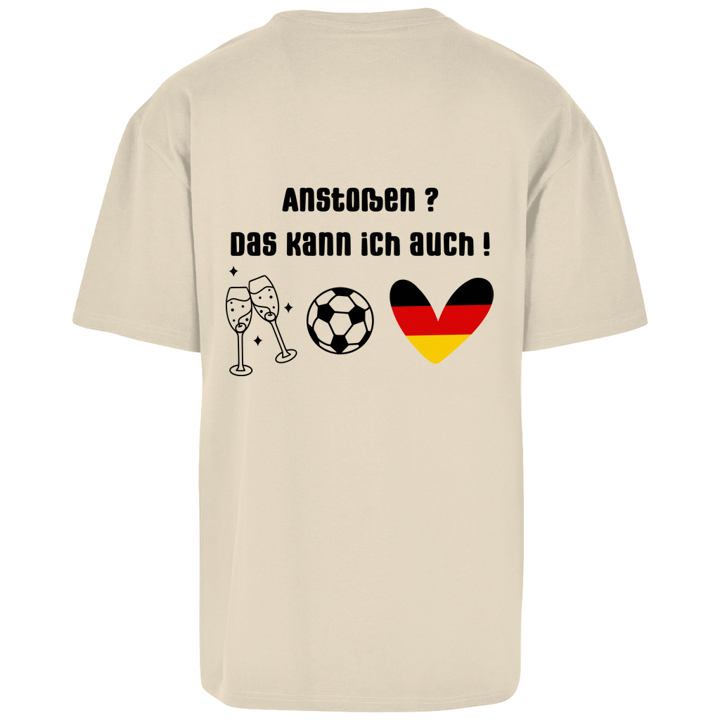 Anstoßen? Kann ich auch -Oversize T-Shirt (beideseitig bedruckt mit unterschiedlichen Motiven)