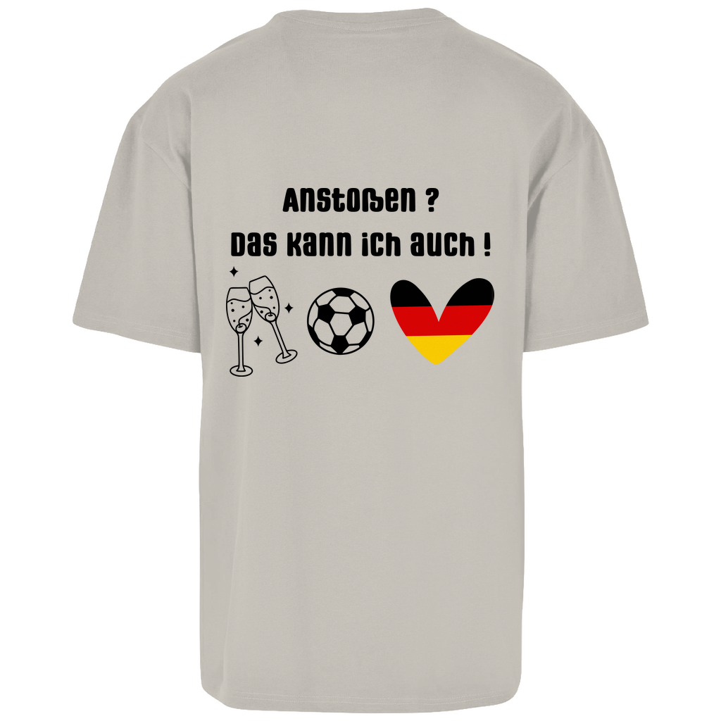 Anstoßen? Kann ich auch -Oversize T-Shirt (beideseitig bedruckt mit unterschiedlichen Motiven)